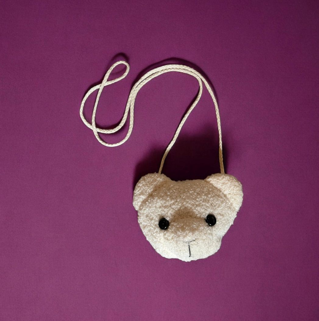 Teddy bear purse  (cream)