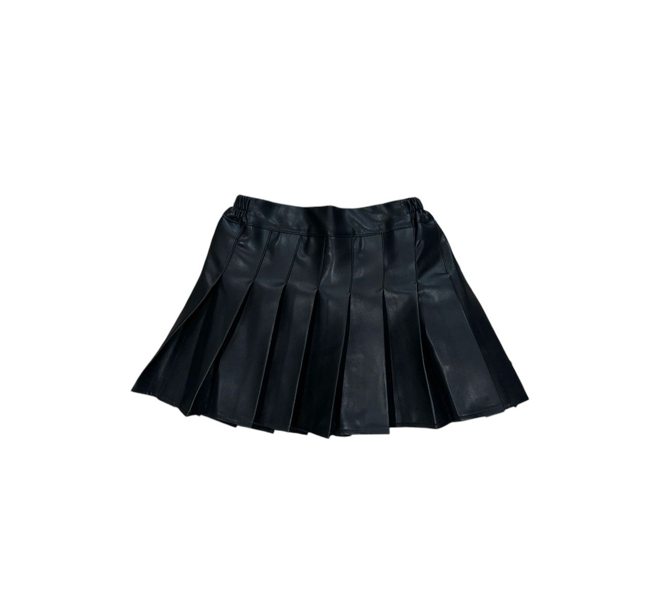 Vegan leather pleated skirt