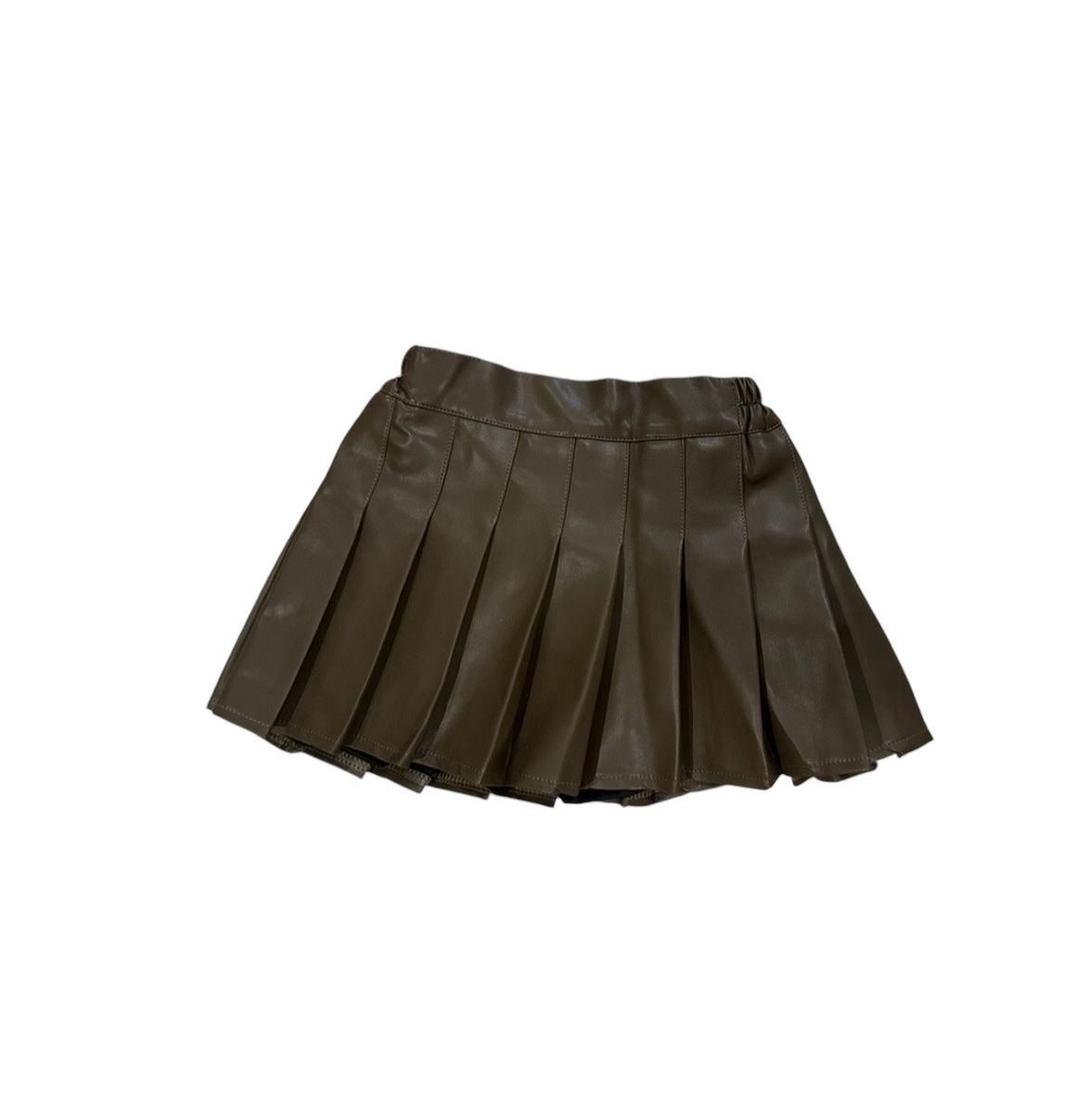 Vegan leather pleated skirt